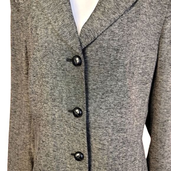 LE SUIT ESSENTIALS Gray Black Tweed Career Suit Jacket Blazer - Women's 12 - Picture 2 of 11